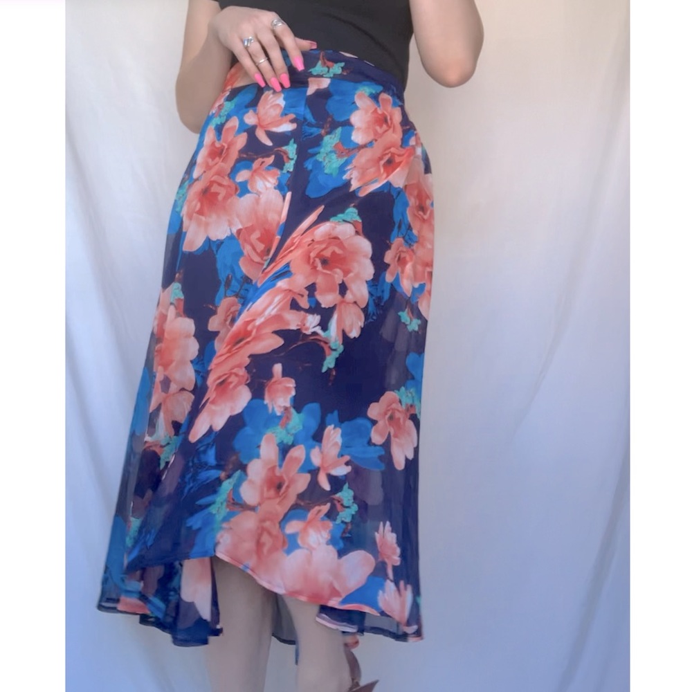 Floral midi skirt